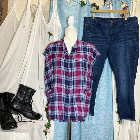 Lucky Brand Emma Flare High Rise Raw Edge Cropped Denim Jeans - Picture 6 of 6